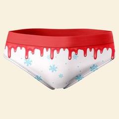 Sassy Snowflake Holiday Undies - "F*ck Me Master" Red & White Graphic Panties - Festive Occasion Cheeky Intimates