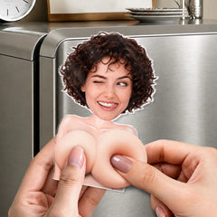 Naughty Gift For Him, Funny Valentine’s Anniversary Gift Upload Face - Personalized Fridge Magnet