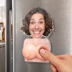 Naughty Gift For Him, Funny Valentine’s Anniversary Gift Upload Face - Personalized Fridge Magnet