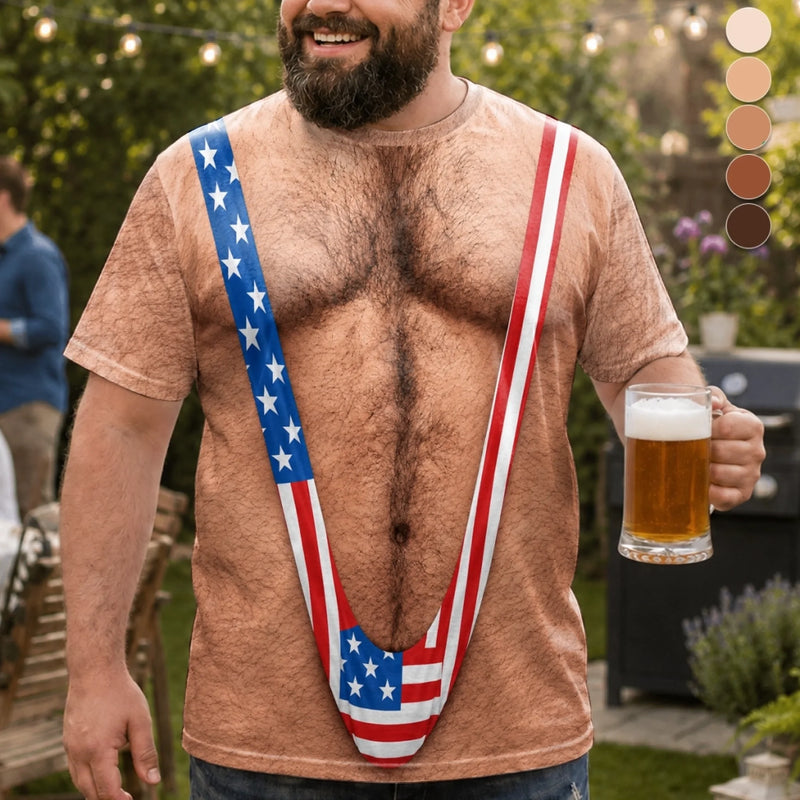 "Real Men" Novelty Short-Sleeve T-Shirt – Sexy Low-Crotch Pants Design
