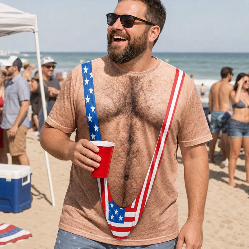"Real Men" Novelty Short-Sleeve T-Shirt – Sexy Low-Crotch Pants Design