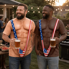 "Real Men" Novelty Short-Sleeve T-Shirt – Sexy Low-Crotch Pants Design