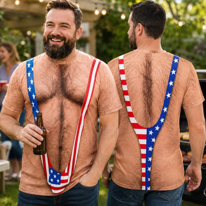 "Real Men" Novelty Short-Sleeve T-Shirt – Sexy Low-Crotch Pants Design