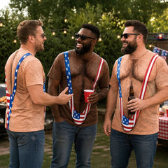 "Real Men" Novelty Short-Sleeve T-Shirt – Sexy Low-Crotch Pants Design