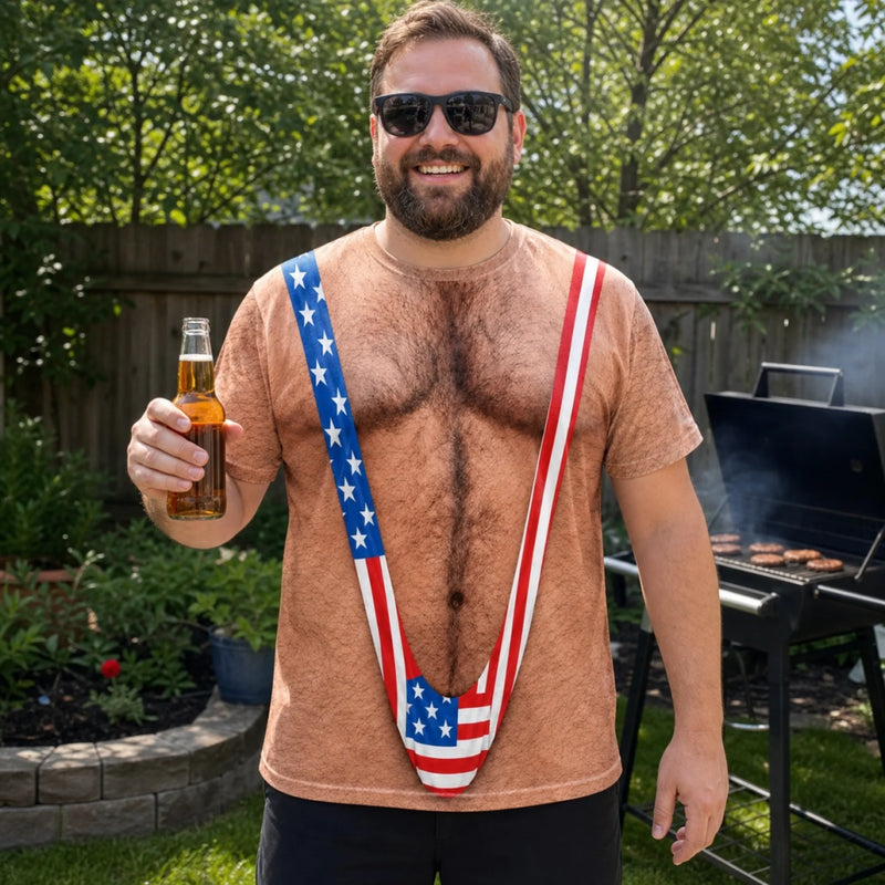 "Real Men" Novelty Short-Sleeve T-Shirt – Sexy Low-Crotch Pants Design