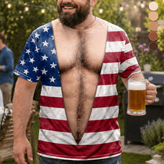 Custom Funny Patriotic T-shirt - Personalized Birthday Gifts For Men - Freedom Looks Good On Me