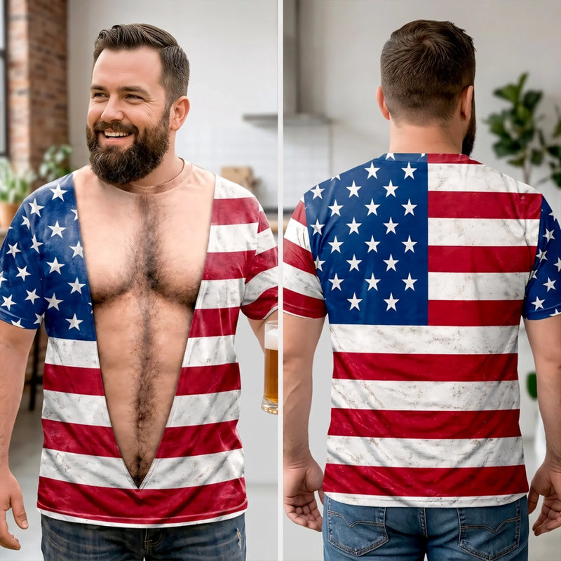 Custom Funny Patriotic T-shirt - Personalized Birthday Gifts For Men - Freedom Looks Good On Me