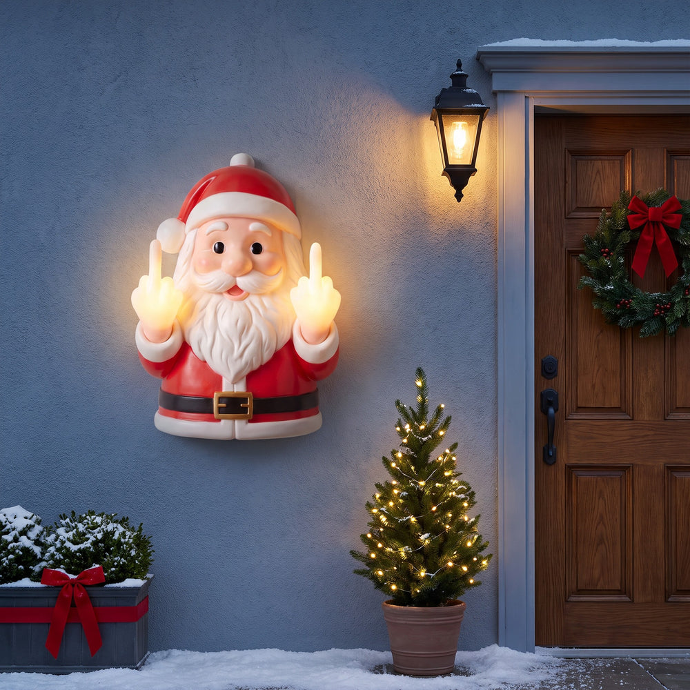 Cheeky Santa wall hang flat back slot - tool-free installation in under a minute