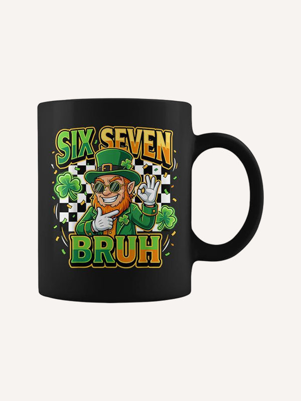 Six Seven Bruh Leprechaun Meme For St Paddy's Coffee Mug