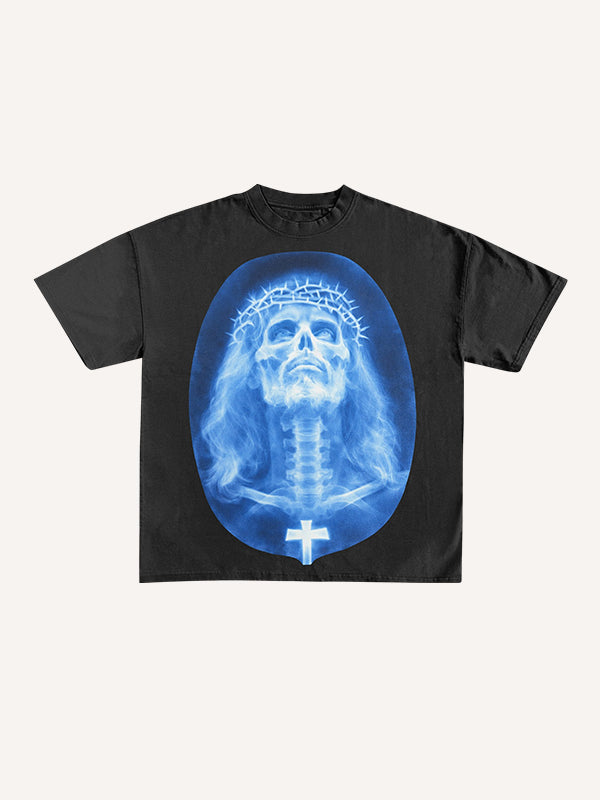 Christ Died to Protect Our Faith Printed Cotton Short Sleeve