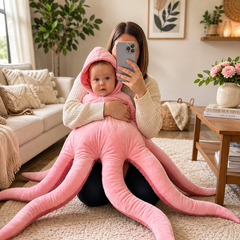 pink plush baby octopus costume One Size