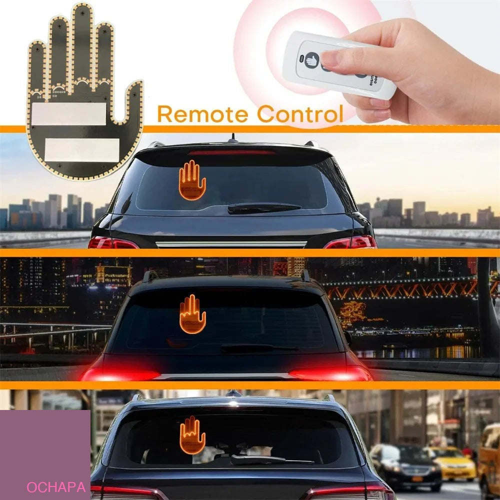 LED gesture light installed on car dashboard - remote-controlled color glow