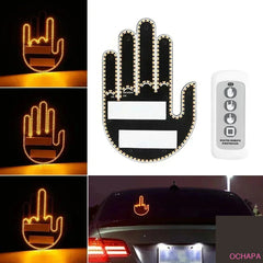 LED car gesture light - hand-shaped interior atmosphere lamp glowing in dark car cabin
