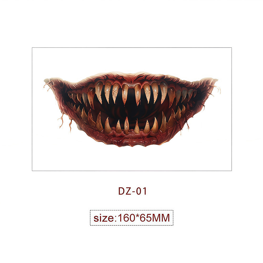 Halloween Tattoo - Terrifying and Thrilling Big Mouth Tattoo Sticker