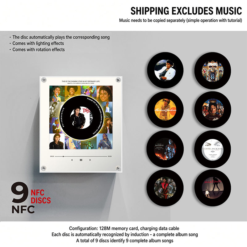 NFC-powered music fridge sticker with vinyl record rotating night light magnetic DIY song