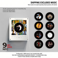 NFC-powered music fridge sticker with vinyl record rotating night light magnetic DIY song