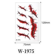Halloween horror surgical thread wound tattoo sticker