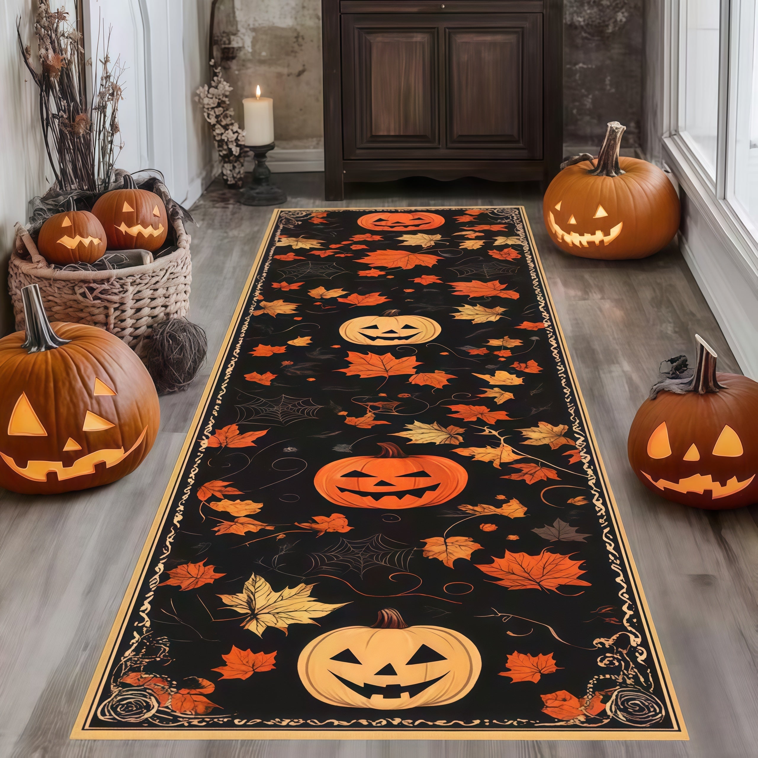 Halloween crystal velvet carpet for bedroom decoration - soft and comfortable, dirt-resistant, edge-sturdy, easy to clean, corridor carpet