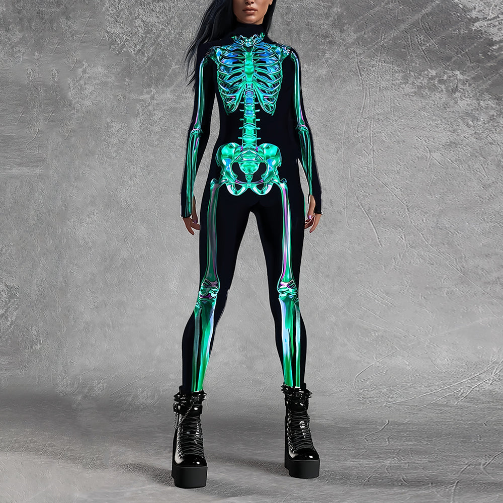 3D skeleton pattern skeleton print tight-fitting clothing for cosplay and costume play