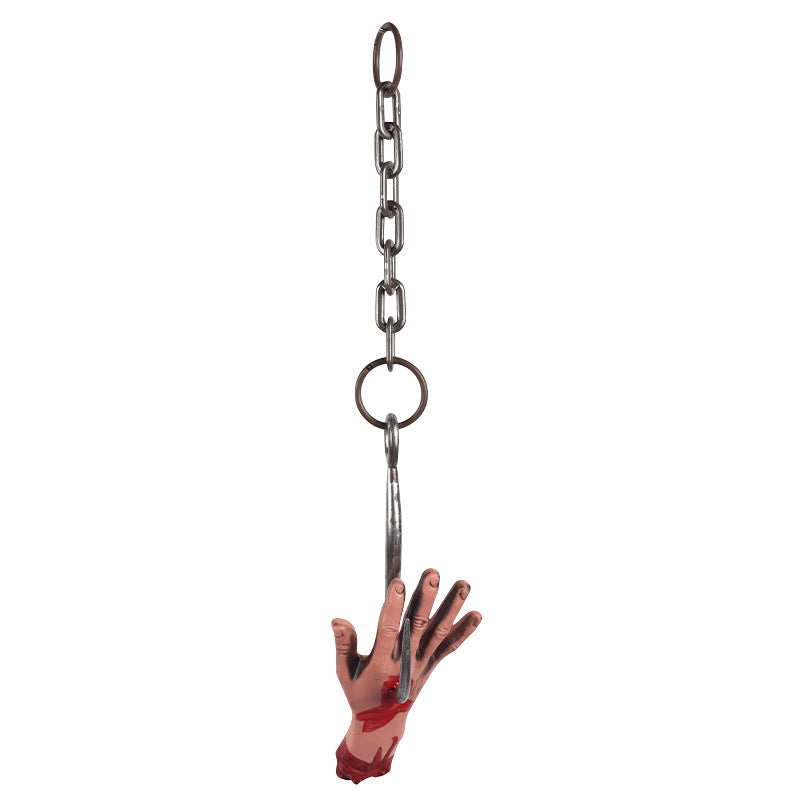 Halloween scary props - iron chain, hand hook, foot hook, head hook, haunted house scene, garden decoration