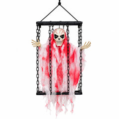 Halloween cage with sound-controlled ghost decorations
