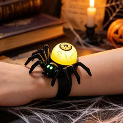 Halloween glowing spider lantern, eye-shaped candles, skull wristbands, handbands lights