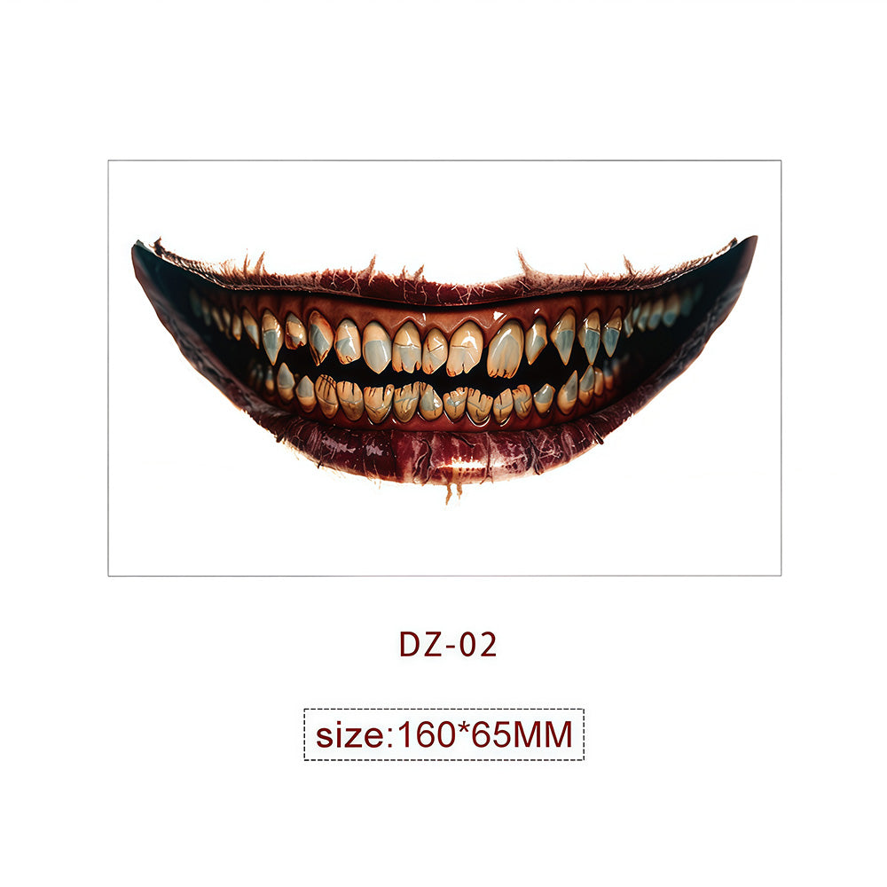 Halloween Tattoo - Terrifying and Thrilling Big Mouth Tattoo Sticker