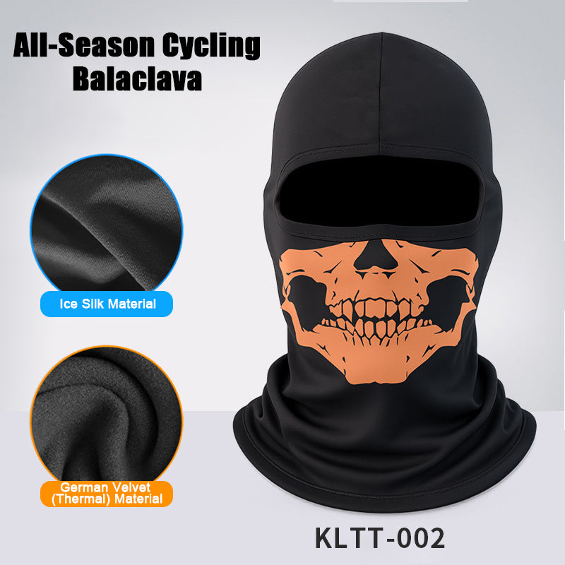 Skull Balaclava Full Face Mask for Men Women, Summer Cooling Ski Mask UV Sun Protection Face Cover, Moisture Wicking Breathable Balaclava Hood with Reflective Strip for Motorcycle Riding