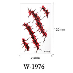 Halloween horror surgical thread wound tattoo sticker