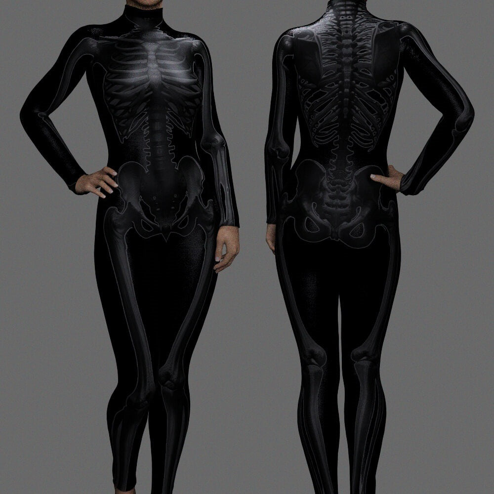 3D skeleton pattern skeleton print tight-fitting clothing for cosplay and costume play