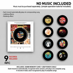 NFC-powered music fridge sticker with vinyl record rotating night light magnetic DIY song