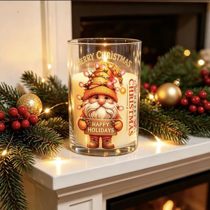 Christmas electronic candle holder -  LED decorative item - Santa Claus, snowman and reindeer pattern gift