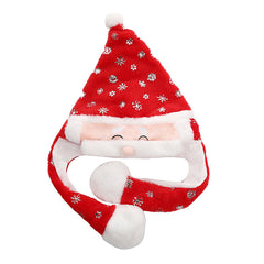 Santa Airbag Plush Hat, Press Ears Move Christmas Santa Hat, Funny Interactive Xmas Party Costume Hat for Adults