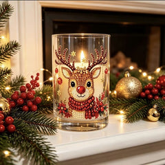Christmas electronic candle holder -  LED decorative item - Santa Claus, snowman and reindeer pattern gift