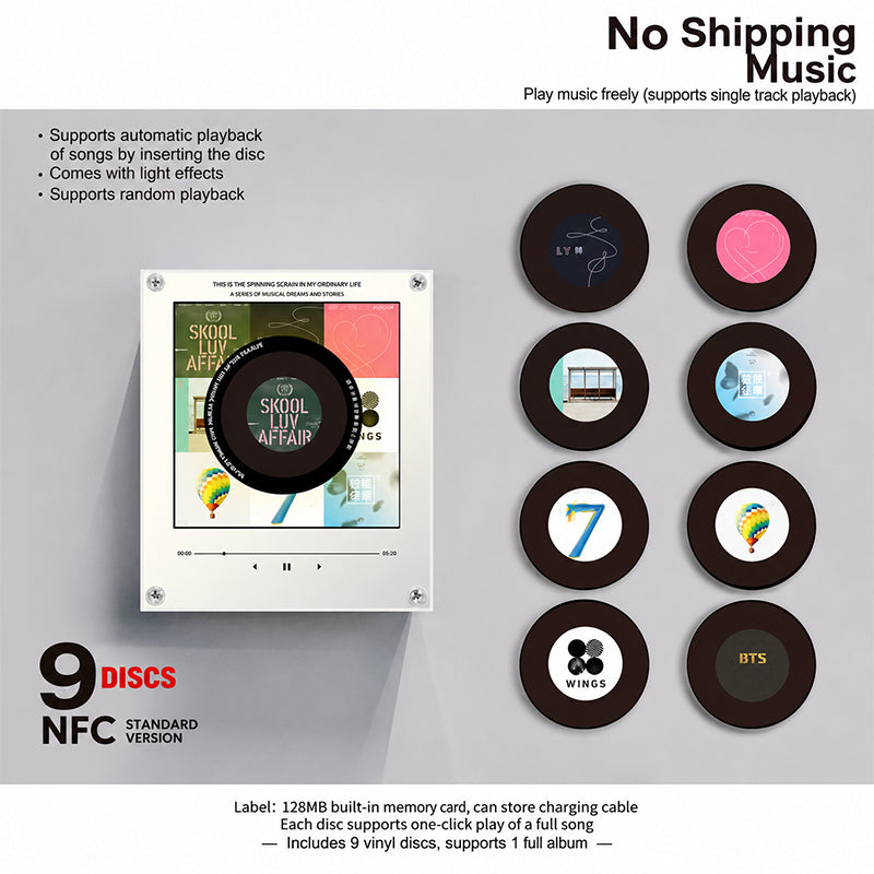 NFC-powered music fridge sticker with vinyl record rotating night light magnetic DIY song
