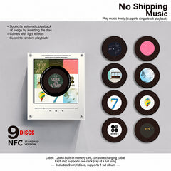 NFC-powered music fridge sticker with vinyl record rotating night light magnetic DIY song