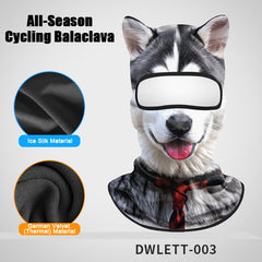 All-Season Cycling Balaclava Face Mask – Breathable Ice Silk & Thermal Velvet Ski Mask, Full Coverage Animal Print Neck Gaiter for Men Women, Motorcycle Helmet Liner for Skiing Riding Hiking