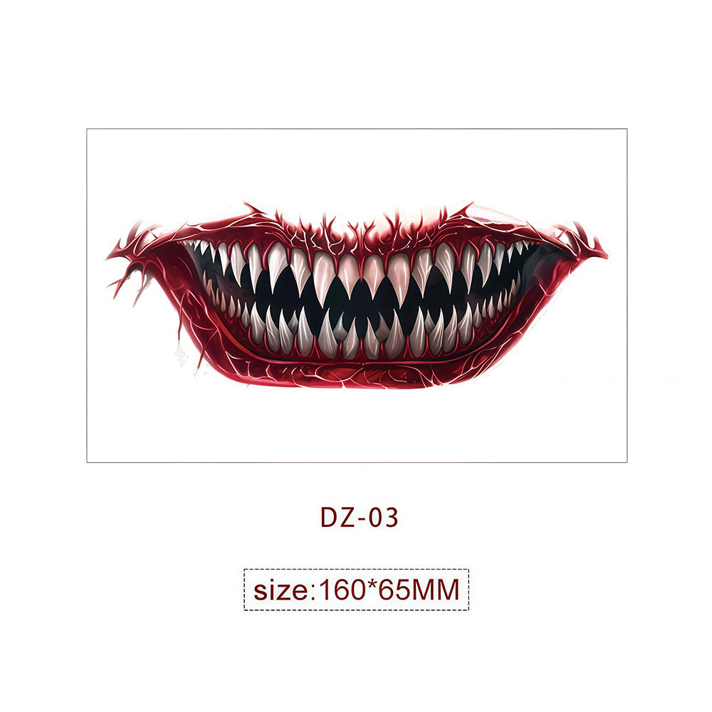 Halloween Tattoo - Terrifying and Thrilling Big Mouth Tattoo Sticker