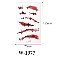 Halloween horror surgical thread wound tattoo sticker