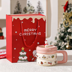 Santa Lid Christmas Mug – Ceramic Holiday Cocoa Cup That Comes Ready to Gift