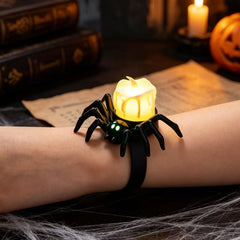Halloween glowing spider lantern, eye-shaped candles, skull wristbands, handbands lights
