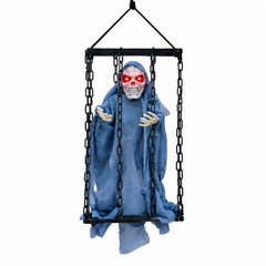 Halloween cage with sound-controlled ghost decorations