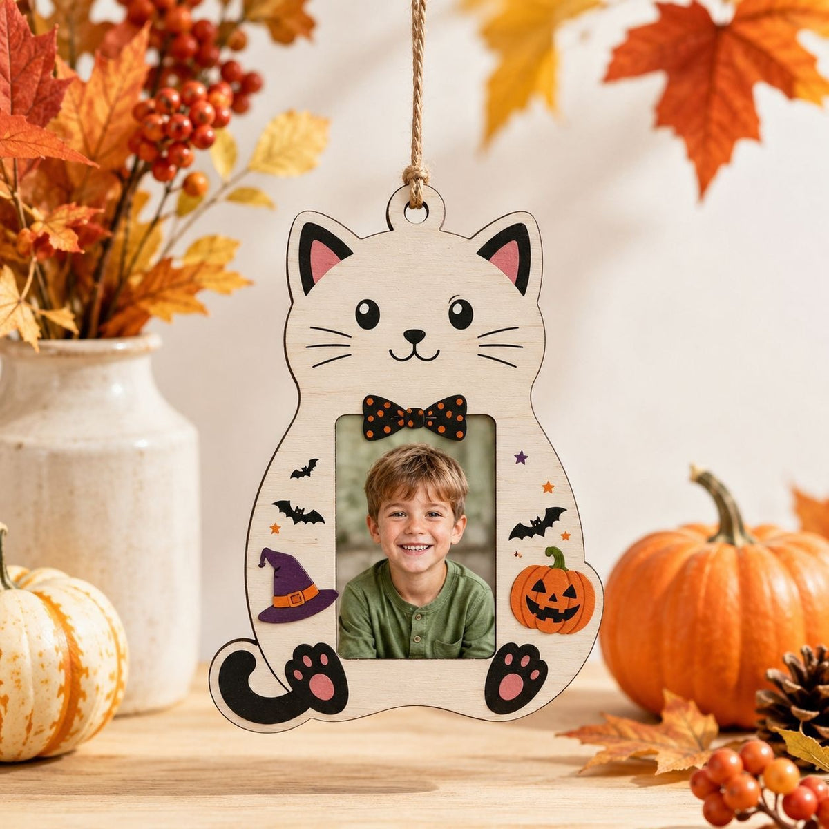 Halloween wooden photo frame decorations, wall-mounted photo frames, suitable for indoor decoration