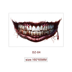 Halloween Tattoo - Terrifying and Thrilling Big Mouth Tattoo Sticker