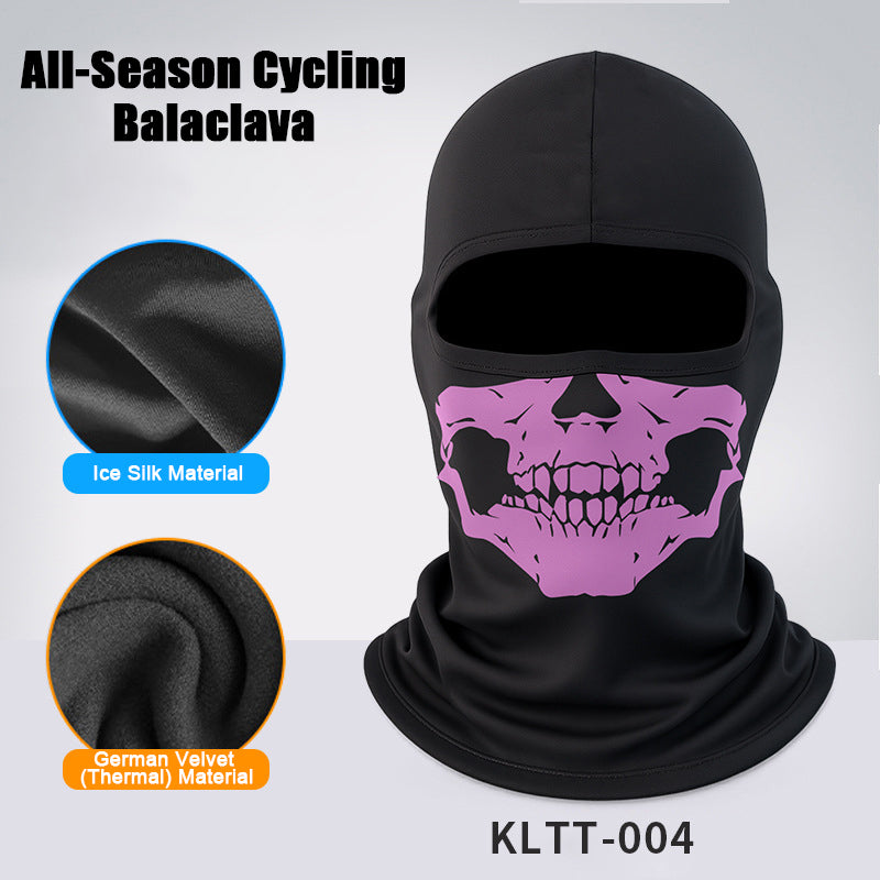 Skull Balaclava Full Face Mask for Men Women, Summer Cooling Ski Mask UV Sun Protection Face Cover, Moisture Wicking Breathable Balaclava Hood with Reflective Strip for Motorcycle Riding