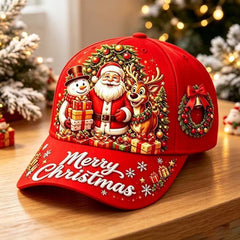 Christmas full-color digital printed baseball cap, Santa Claus, elk, gingerbread man, holiday beanie hat
