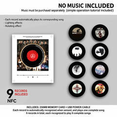 NFC-powered music fridge sticker with vinyl record rotating night light magnetic DIY song