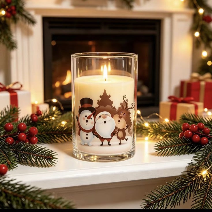 Christmas electronic candle holder -  LED decorative item - Santa Claus, snowman and reindeer pattern gift