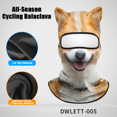 All-Season Cycling Balaclava Face Mask – Breathable Ice Silk & Thermal Velvet Ski Mask, Full Coverage Animal Print Neck Gaiter for Men Women, Motorcycle Helmet Liner for Skiing Riding Hiking