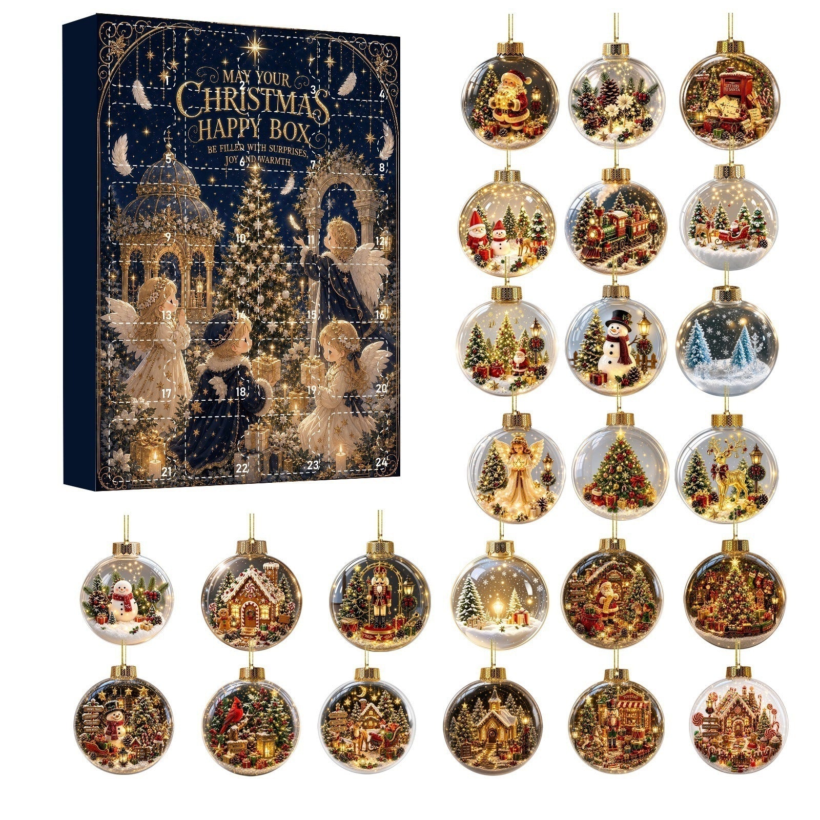 24 Days of Christmas Magic – Glass Ball Ornament Advent Calendar Countdown Box